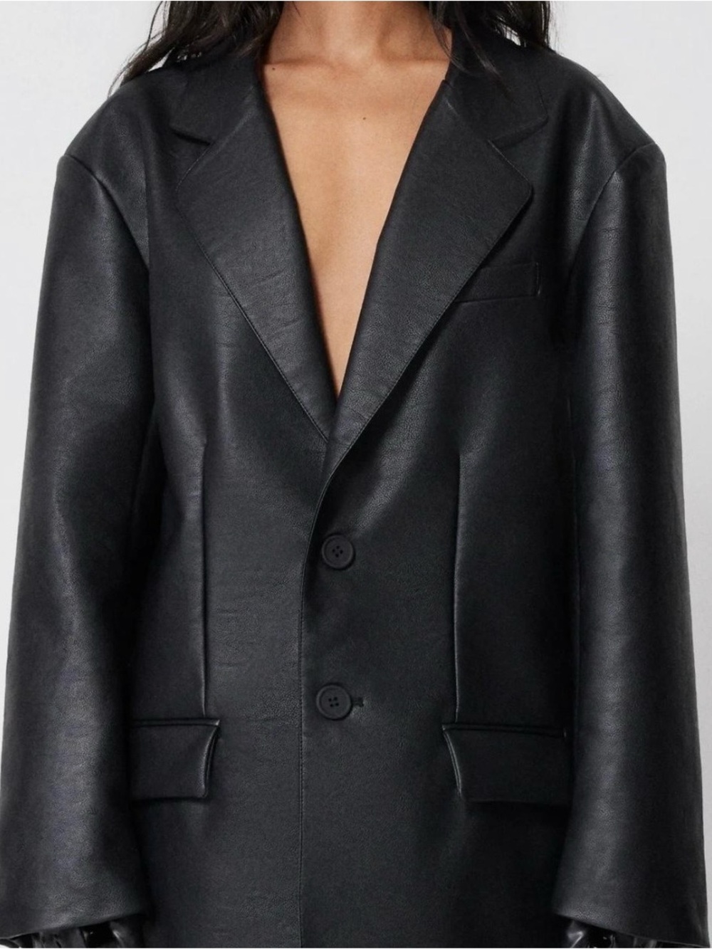 Khy Oversized Faux Leather Blazer Jacket